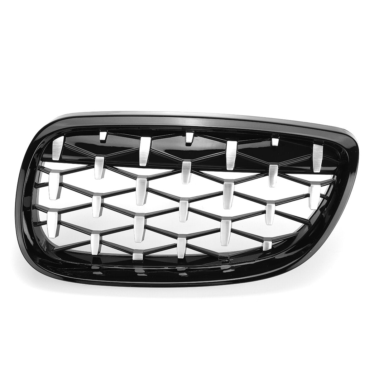 2PCS Front Grille Grill Black&Chrome Diamond Style For BMW 3 Series
