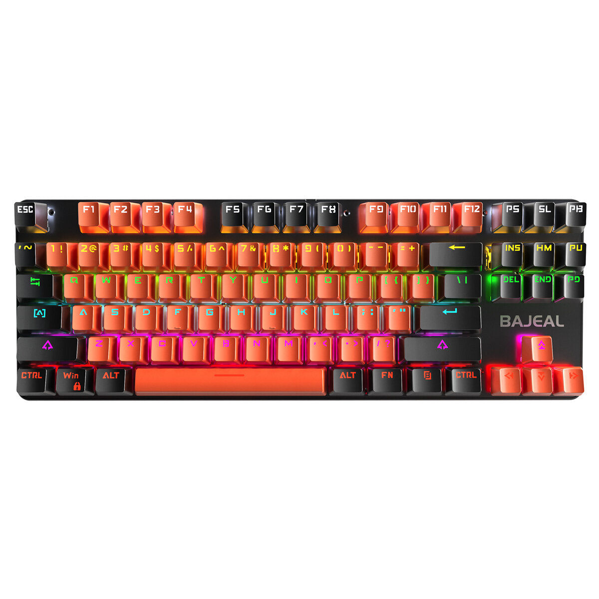 Mechanical Keyboard 87 Keys USB Wired Hot Swappable Blue Swtich Colorful LED Backlight Gaming Keyboard for Gaming Typing Office