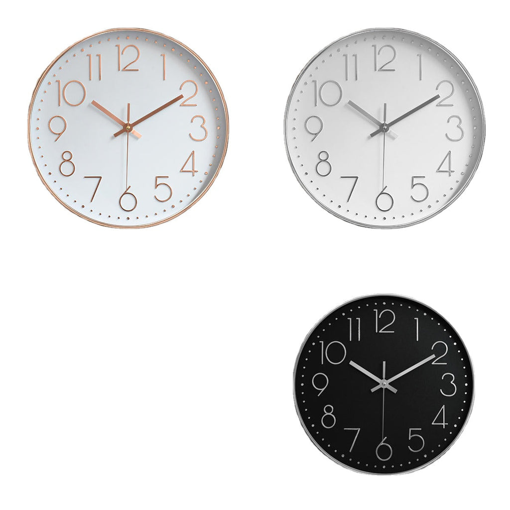 12'' Modern Gold Black White Silent Wall Clock Hanging Home Office Room Decor