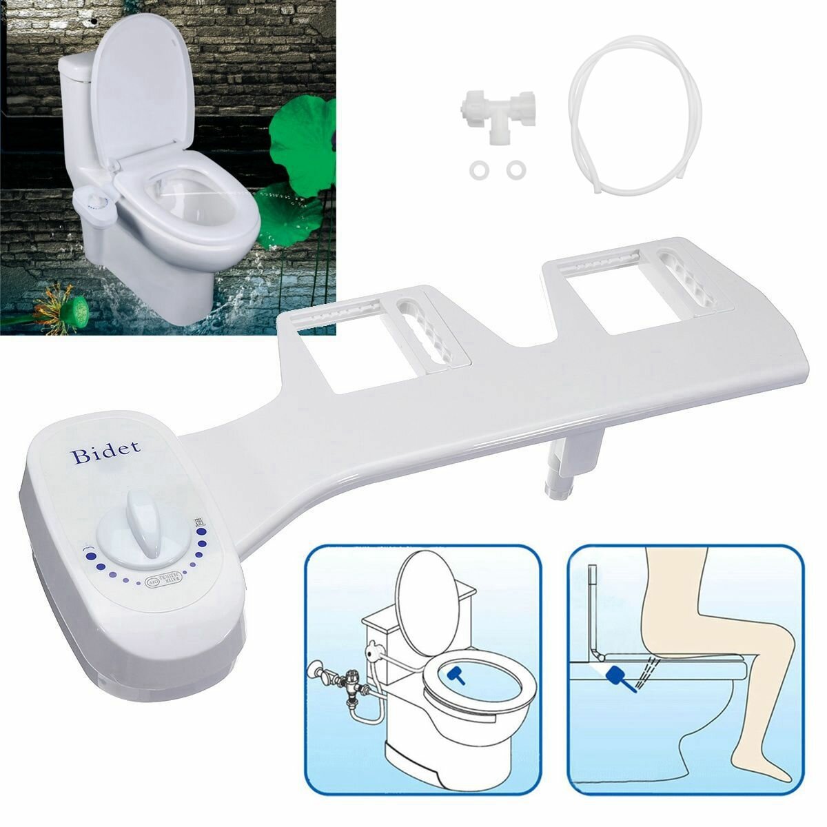 9/16 Inch Standard Bidet Cleaning Device Toilet Fresh Water Spray Smart Cleaner Bathroom Accessory