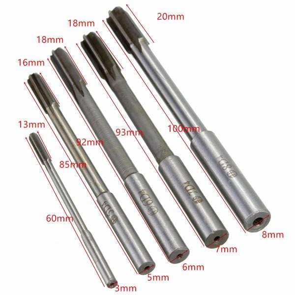 5pcs 3/5/6/7/8mm Shank Machine Milling Reamer Straight Countersink Chucking