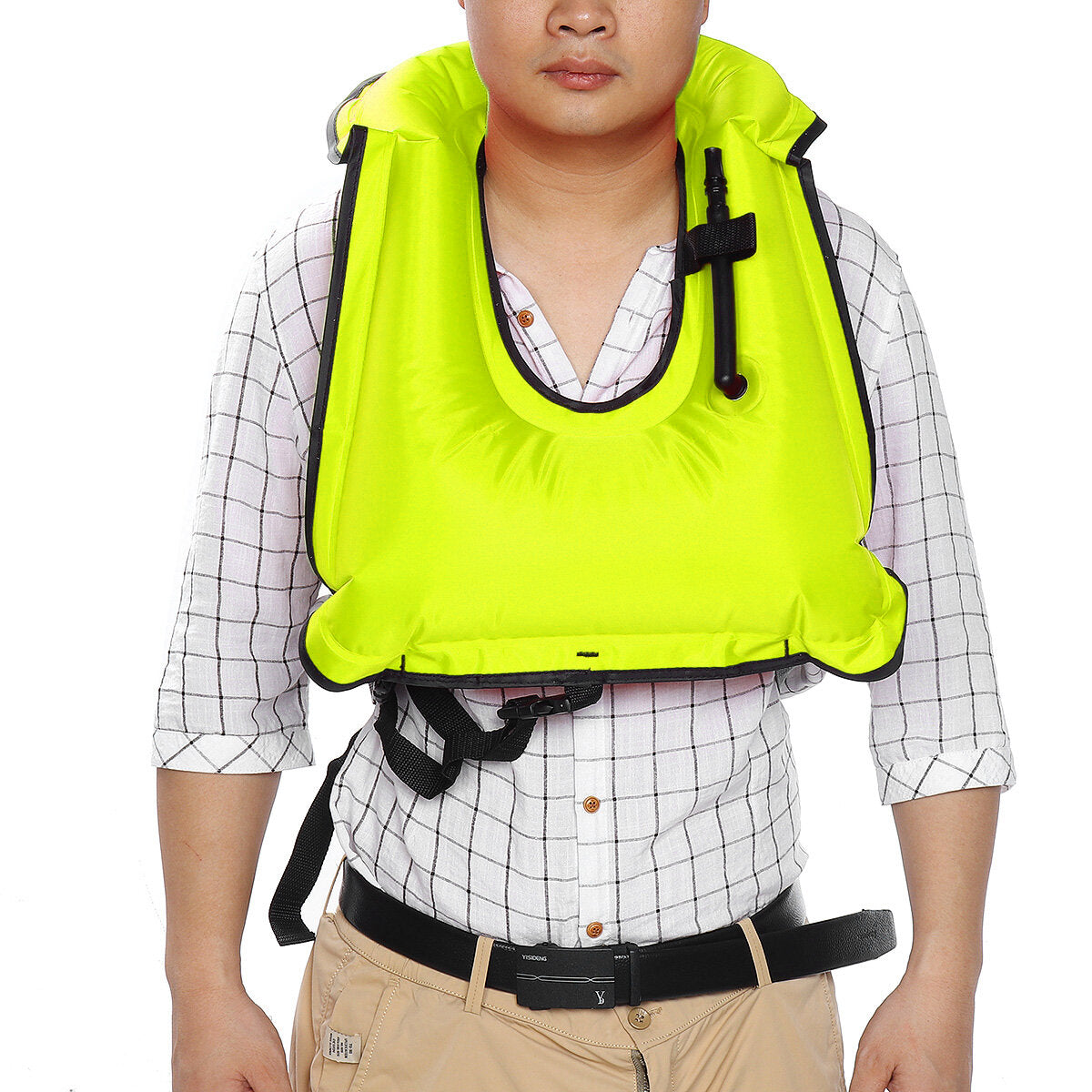 Adult Inflation Life Jacket Portable Snorkel Swim Vest for Snorkeling Swimming Diving Safety