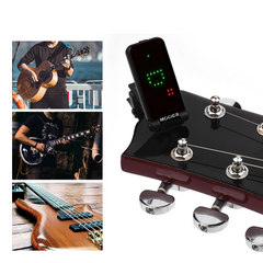 Guitar Bass Clip-On Tuner Gravity Sensitive Full-Screen Display 180° Rotatable Metal Clip