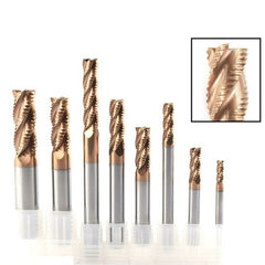 1pc 4-Blade Cemented Carbide Coarse Leather Milling Cutter With Bronze Coating
