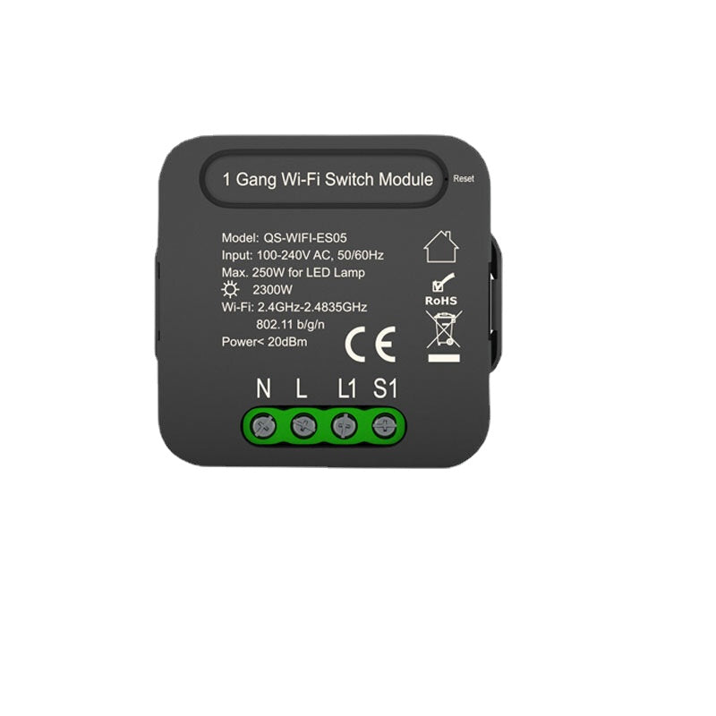 Smart WiFi Switch Relay 1 Gang 2 Way Wireless Remote Ctonrol Light Switch Module Compatible Alexa Google Home