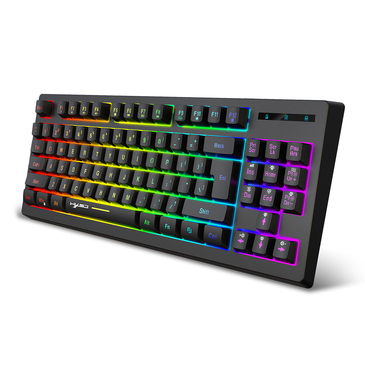 2.4G Wireless Keyboard 87 Keys Multimedia Function RGB Backlit Rechargeable Keyboard for Computer Laptop Home Office