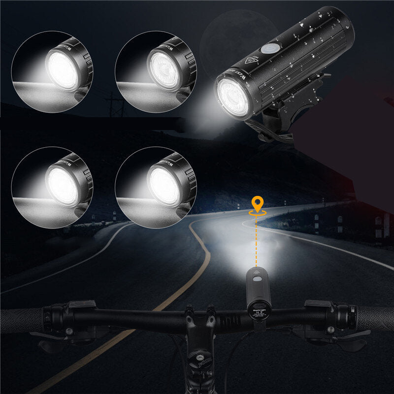 350LM USB Charging Bicycle Headlight Cycling Flashlight MTB Front Lamp Waterproof Outdoor Night Riding Equipment