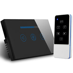 US Remote Control Ceiling Fan Switch Crystal Glass Panel Wireless Ceiling Fan Stepless Speed Switch with RF433 Switch 600W 220V