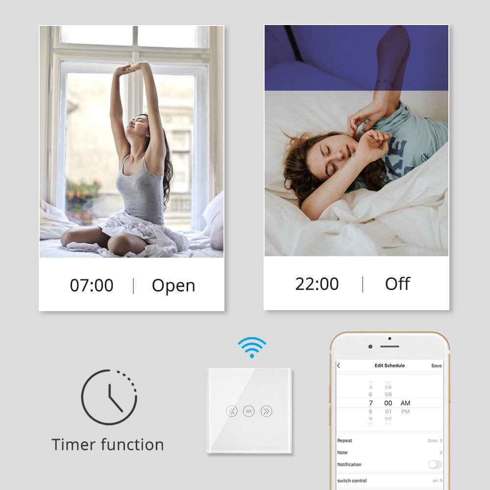 1800W EU/US Plug Switch Control Automatic Electric APP Voice Control Roller Wifi Curtain Motor