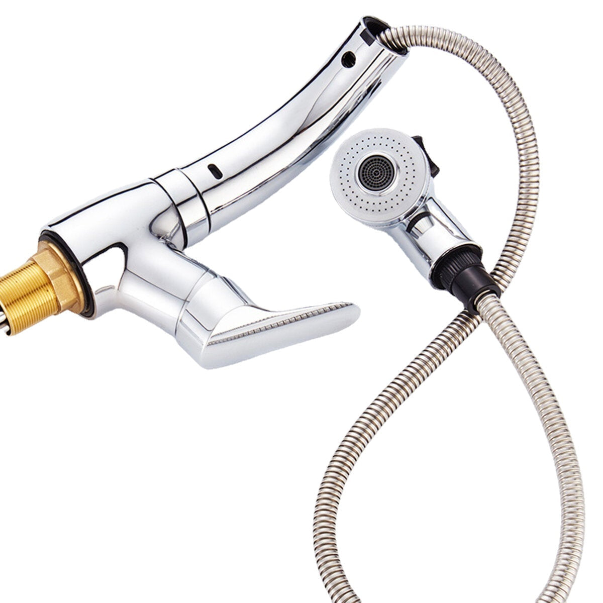 Zinc Alloy Pull Out Faucet Mixer Taps 360Swivel Spout Spray Kitchen Bathroom Sink Basin Brass