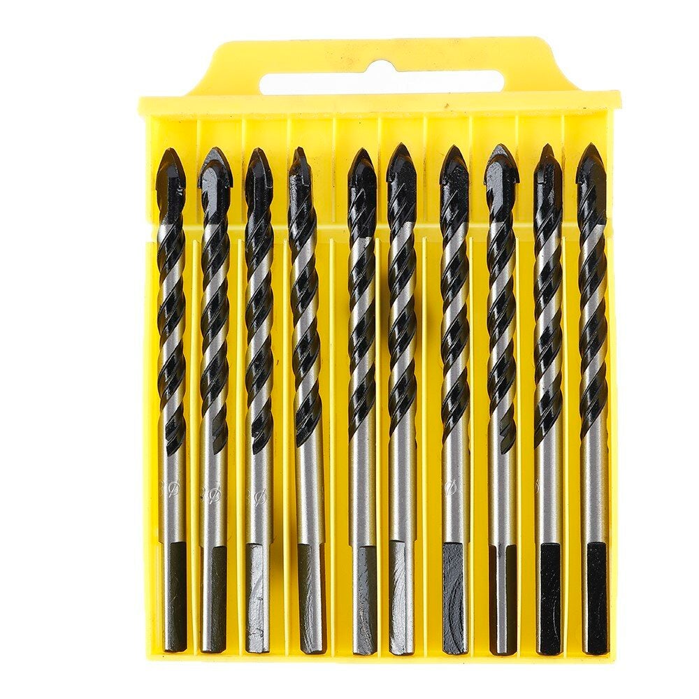 10pcs 6mm 8mm Hole Saw Cutter Triangle Twist Drill Bit Concrete Glass Ceramics Tile Marble Drill Bit
