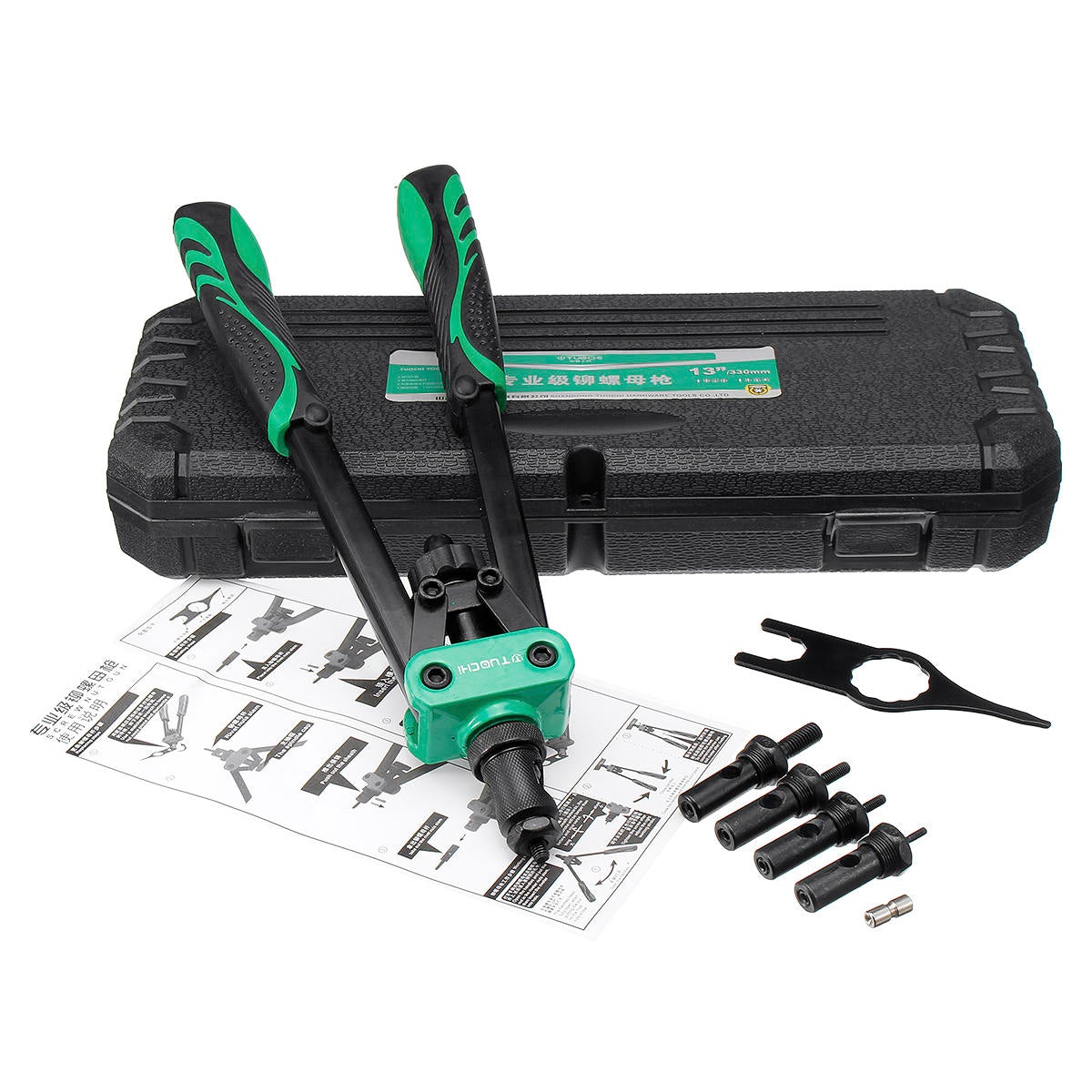 13 Inch M3-M8 Riveter Tool Set Nut Riveting Kit Rivet Nutsert Insert Accessories