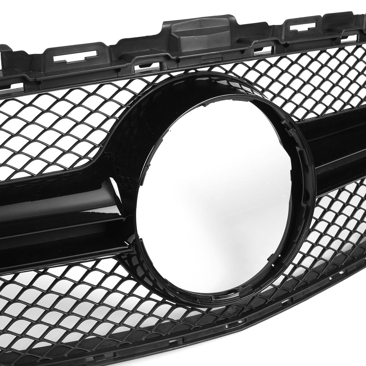 Gloss Black Front Bumper Mesh Grille Grill For Mercedes C-Class