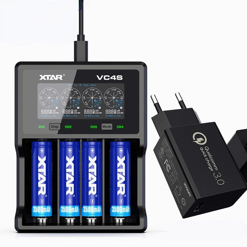 Quick Charger Battery Charger For 18650 26650 21700 18350 AAA AA Rechargeable Batteries 3.7V 1.2V NiMH Battery
