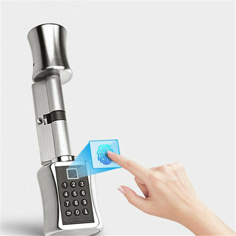Smart Cylinder Lock Keyless Electronic Door Lock Digital Fingerprint Keypad Code Lock For Home Hotel Apartment