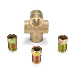 3 Ways T Piece Brake M10 Tee 3/16 Inch Pipe 10mm With 3 Male Nuts Fitting Adapter