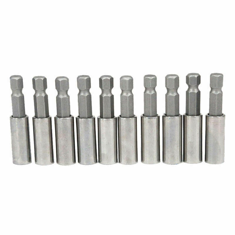 10pcs Socket Drill Bit Holder Hex Shank Magnetic Extension for Screwdriver