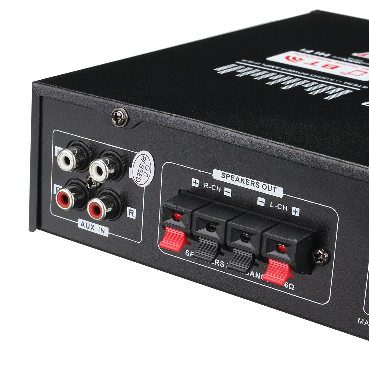 2CH Bluetooth Hi-Fi Stereo Power Amplifier Digital Audio Tuner Support FM Radio 2 Microphone USB SD Home Theater System Karaoke Car