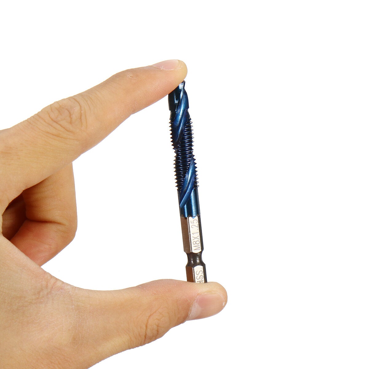6Pcs M3-M10 1/4 Inch Hex Shank Metric Thread Blue Nano Coated HSS Drill and Tap Bits Screw