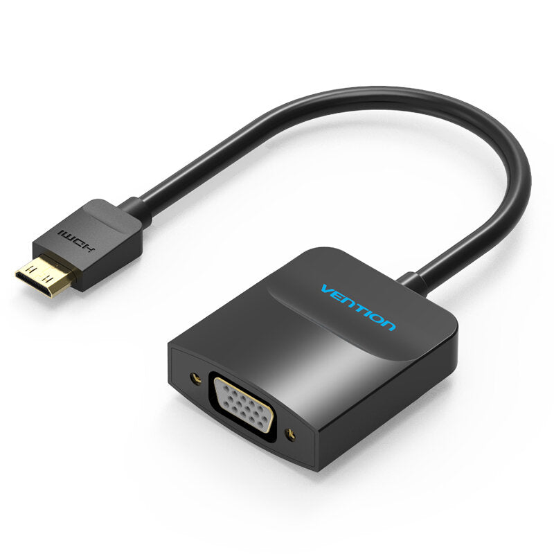 Mini HD to VGA Converter 1080P Video Converter Cable with Audio and Power Supply Interface