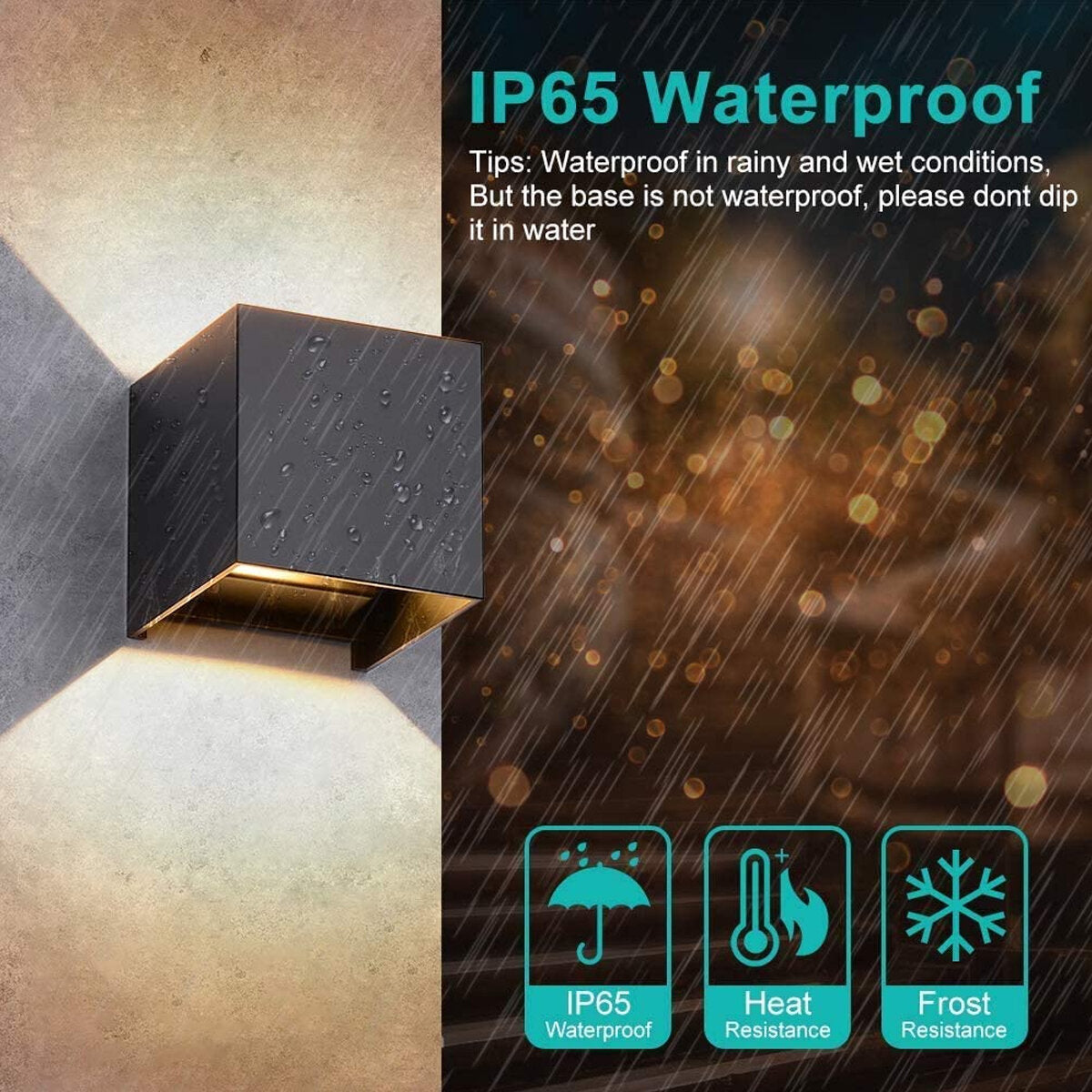 2Pcs Warm Light LED Wall Lamp Indoor/Outdoor LED Waterproof Modern Wall Lights
