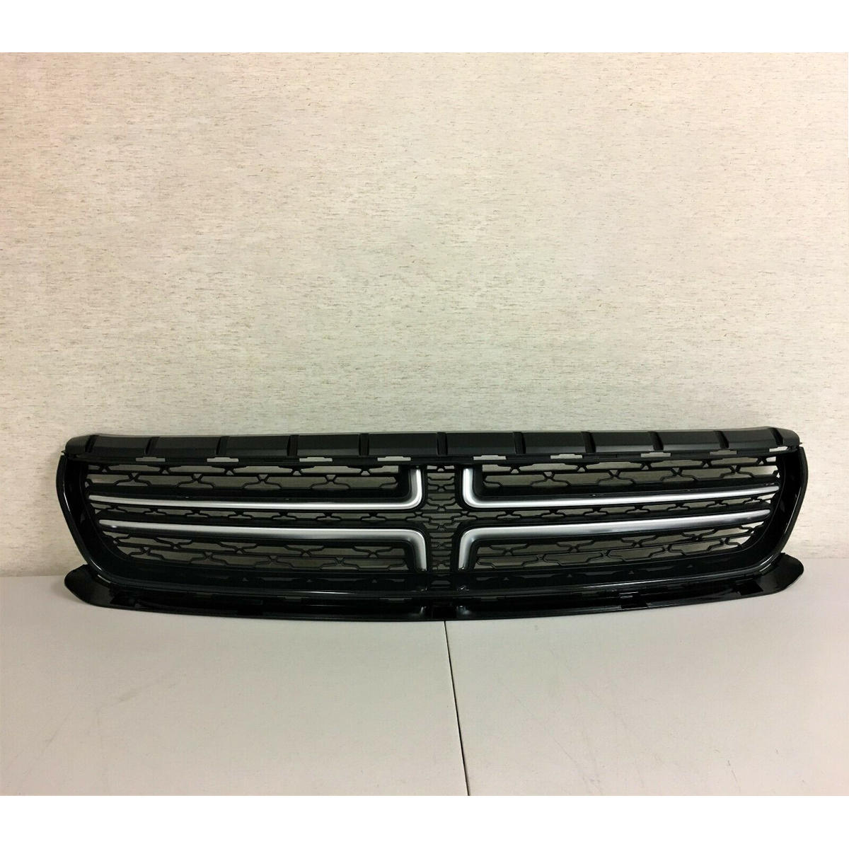 Black & Silver ABS Front Upper Bumper Grill Grille For Dodge Charger