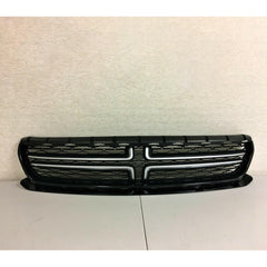 Black & Silver ABS Front Upper Bumper Grill Grille For Dodge Charger