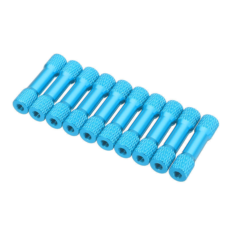 10Pcs M3 25mm Knurled Standoff Aluminum Alloy Multicolor