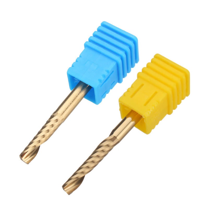 17mm/22mm Titanized End Milling Cutter Single Flute Spiral Bit Length for Metalworking