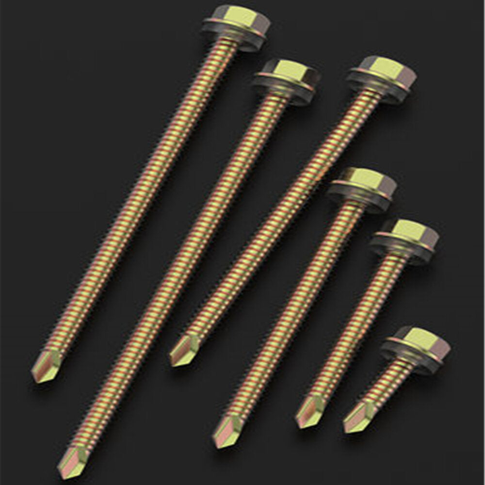M5.5 External Hexagon Self Drilling Screw Color Zinc Plated Length 19-125mm