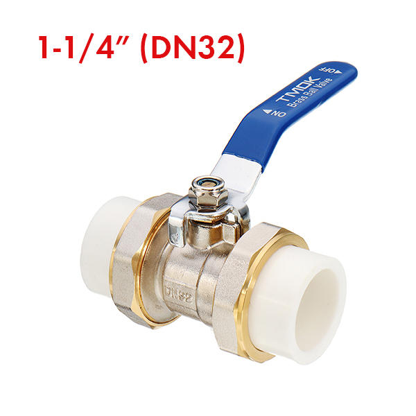 3/4" 1" 1-1/4" PPR Brass Ball Valve Heat Fusion Double Union Socket Plumbing Fitting