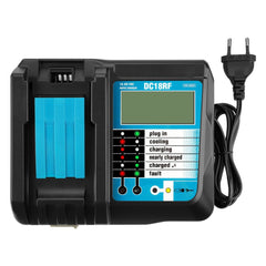3A Charger with 2pcs 18V Rechargeable Battery LiIon Battery Replacement Power Tool Battery for MAKITA BL1860 BL1815