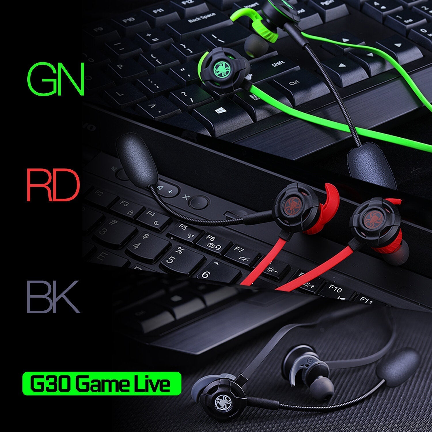 Game Live in-ear Wired Gaming Super Bass Earphones Microphone Built-in Game DSP Sound Card Type-c Plug