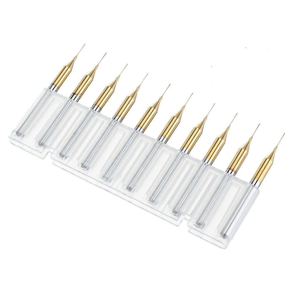 10PCS Tungsten Carbide Mask Mold Drill Bit 0.2/0.25/0.3mm Titanium Plating PCB Drill Bit for Meltblown Fabric