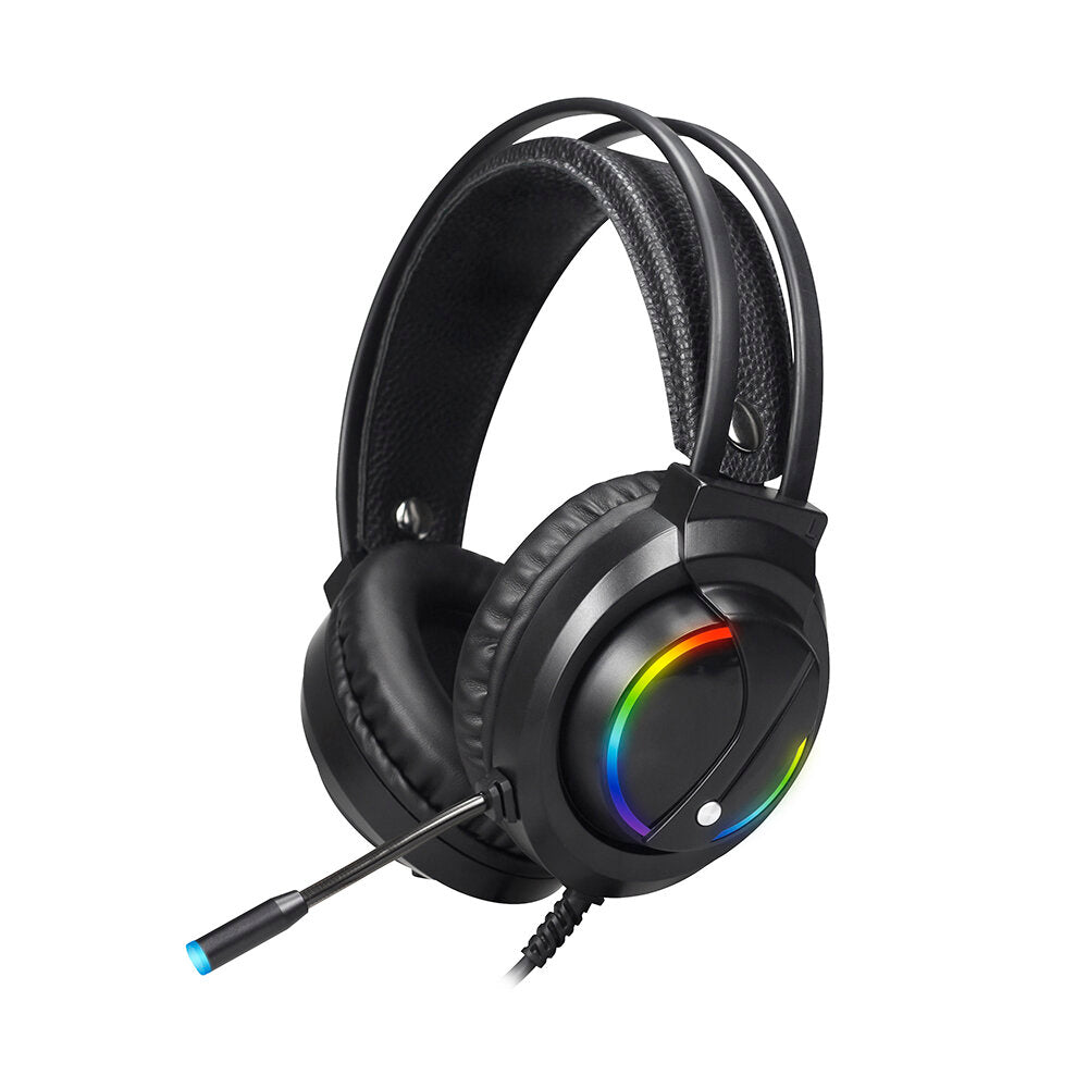 Gaming Headset 50mm Loudspeaker Colorful Breathing Light 360 Sensitive Microphone for PC
