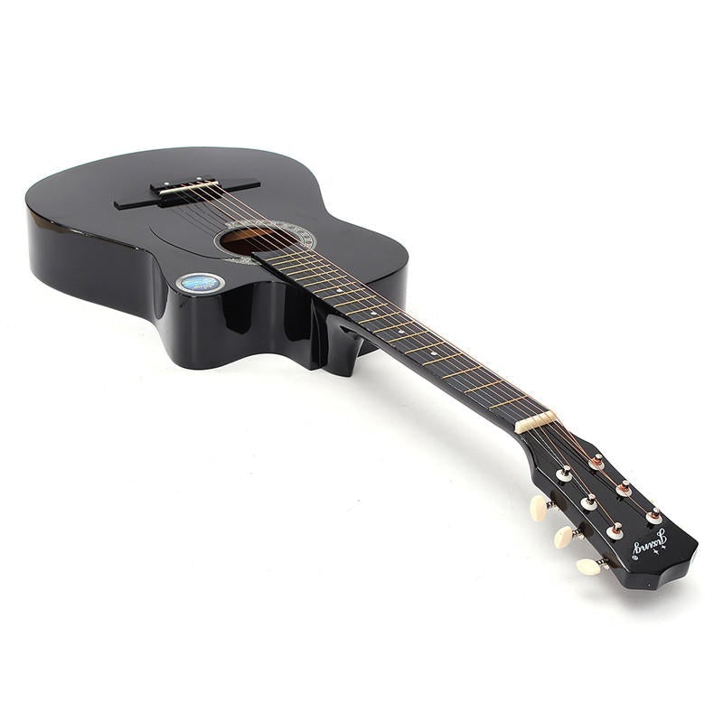 38 Inch Wooden Angled Acoustic Guitar 6 Color Folk Guitar with Storage Bag Gift for Beginner