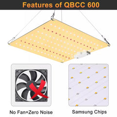 PRO IR+UV Quiet Fanless Full Spectrum LED Grow Light High PPFD for 2x3FT Tent for Seedling Veg and Blooming