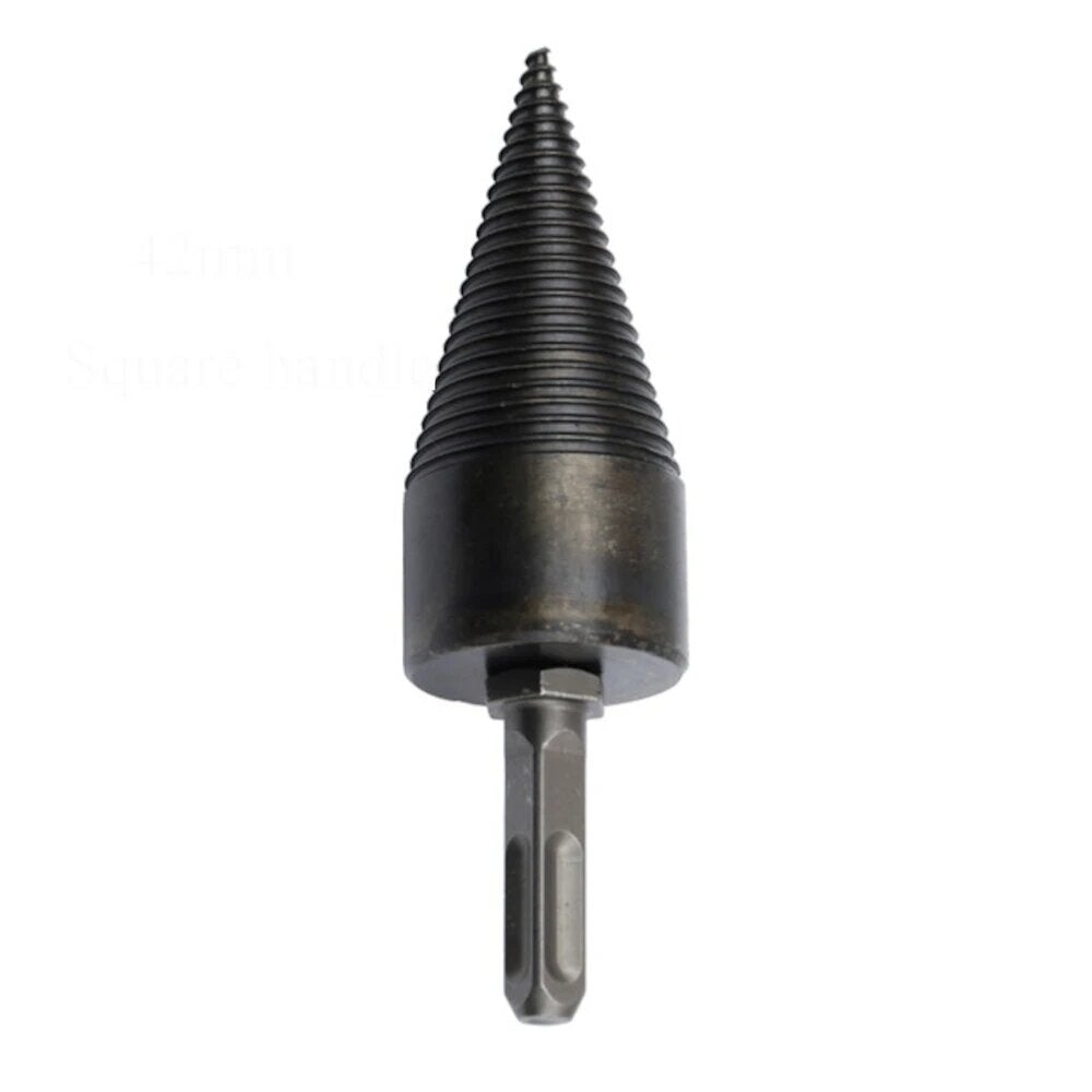 1Pc 42mm HSS Round/Square/Hexagonal Shank Firewood Drill Bit Splitter Wood Split Cone Drill Bit For Tree Cutting