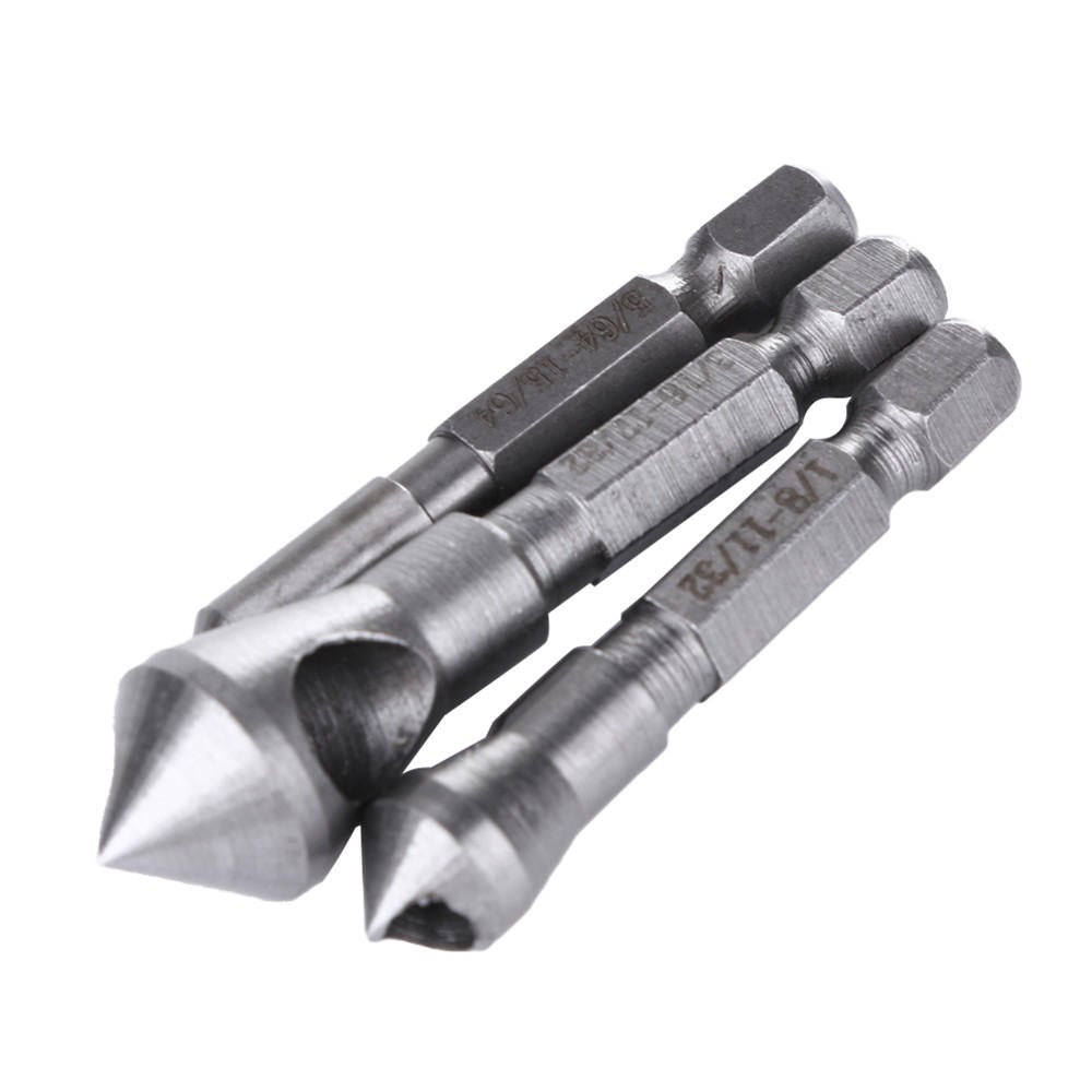 3pcs Countersink Drill Bit HSS Deburring Drill Bit Metal Tool