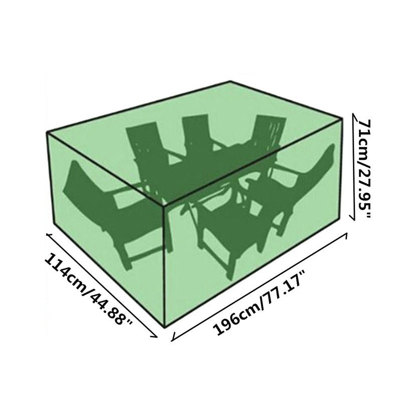 196x114x71cm Waterproof Polyester 8 Seater Furniture Cover Outdoor Table Chair Protector