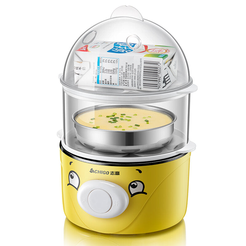 Egg Bolier 360W Double Layers Egg Steamer Automatic Egg Custard Machine Household Breakfast