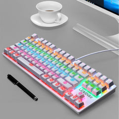 87 Keys Wired Mechanical Keyboard Blue Switch Waterproof 19 RGB Backlight Gaming Keyboard for Windows XP/7/8/10