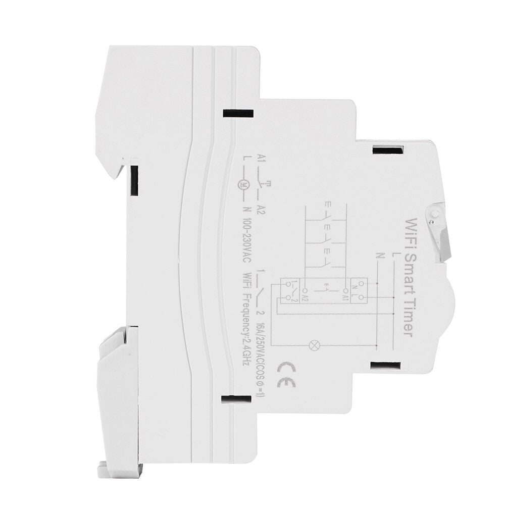 WiFi Smart Light Control Switch AC 110V 220V 16A 18mm Single Phase Digital Timer Remote with Energy Monitoring