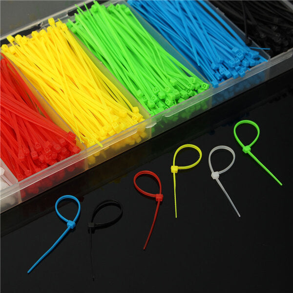 900pcs 100x2mm Nylon Cable Wire Zip Ties 6 Colors