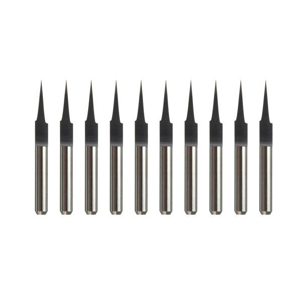 10pcs 15 0.2mm Carbide Engraving Bits 3.175mm Flat Bottom PCB CNC Router Tool