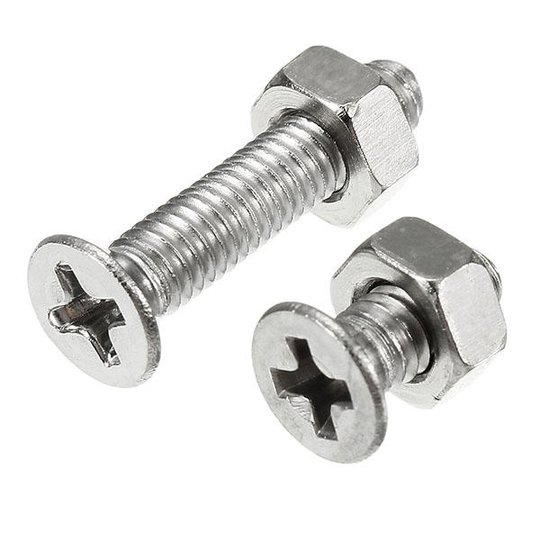 M4SP2 M4 Stainless Steel Phillips Flat Head Screws Bolts Nuts Assortment Kit 250Pcs