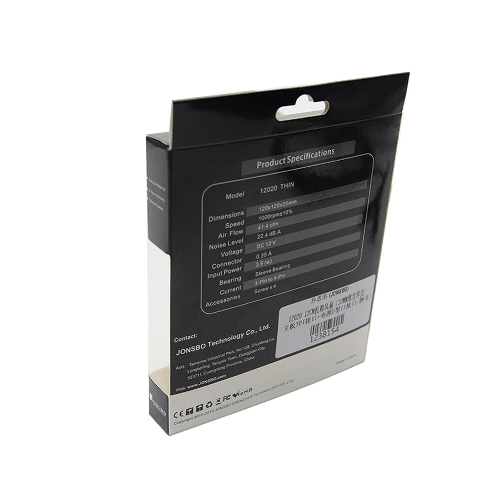 12cm Chassis Cooling Fan Smart Ultra-thin 4Pin CPU Silent PC Case Cooler for Computer