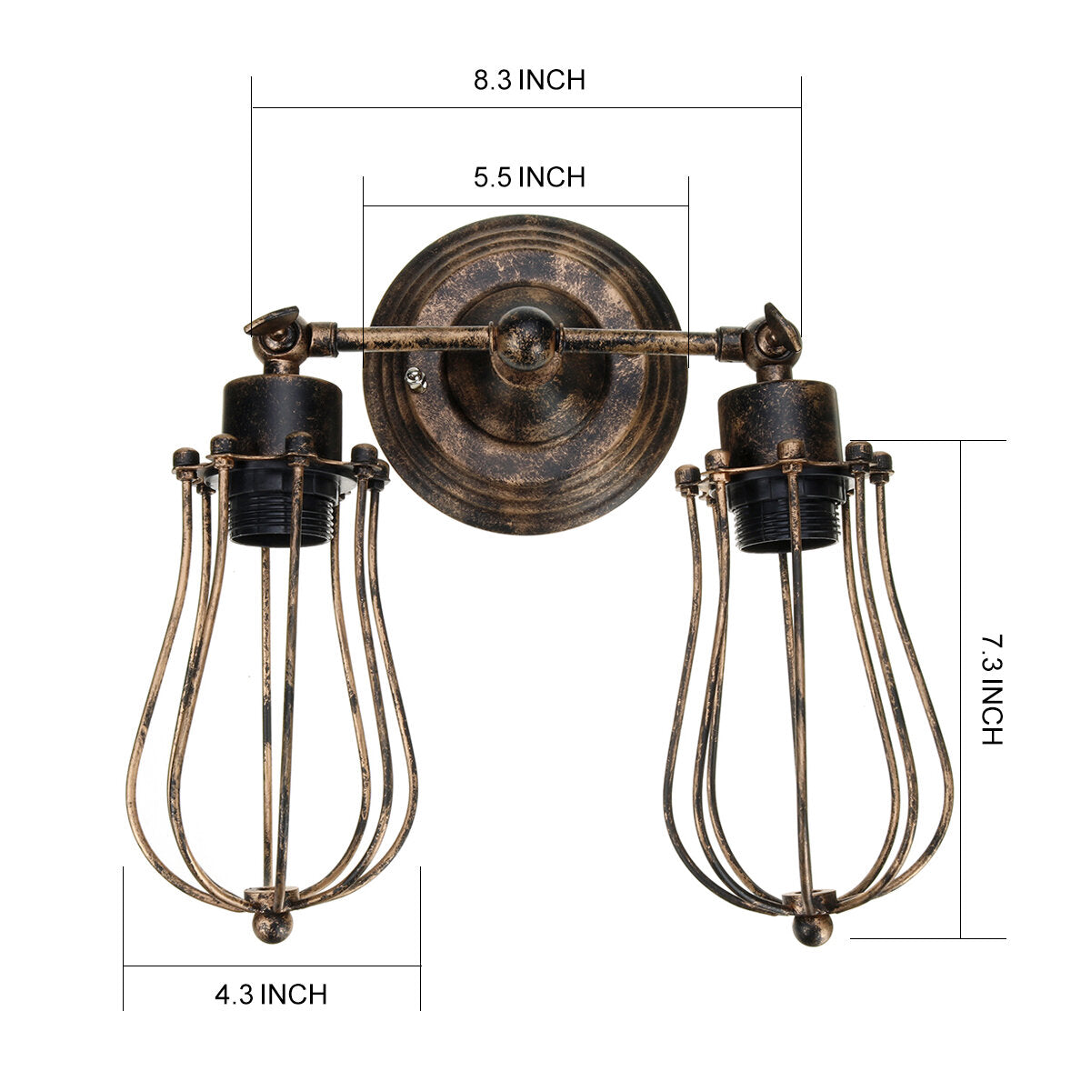 Industrial Wall-mounted Metal Cage Wall Sconce Lampshade Light Shade Without Bulb
