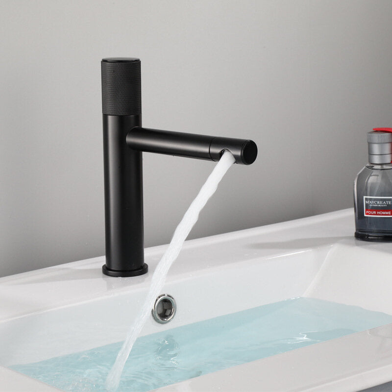 Black Silver Swive Spout Basin Faucet Bathroom Vessel Sink Mixer Tap Single Lever 360 Rotate Hot Cold Water