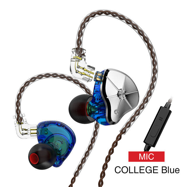 Wired Earphone 1DD 1BA In Ear Earphone DJ Monitor Running Sport Earplug Replaceable Filter Headset With Mic